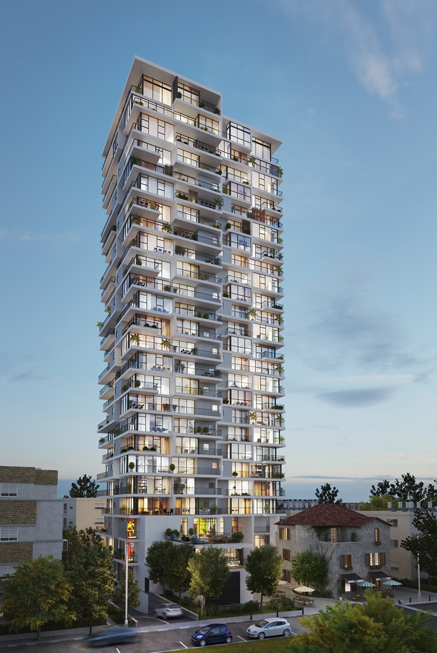 פרויקט אחד העם דירות 2-3 חד' עם נוף לים ולכרמל - החל מ-890,000 ₪ ! מגדל יוקרתי בתכנונו של האדריכל גידי בר אוריין, הפרויקט בשלבי בנייה בשכונת הדר חיפה.